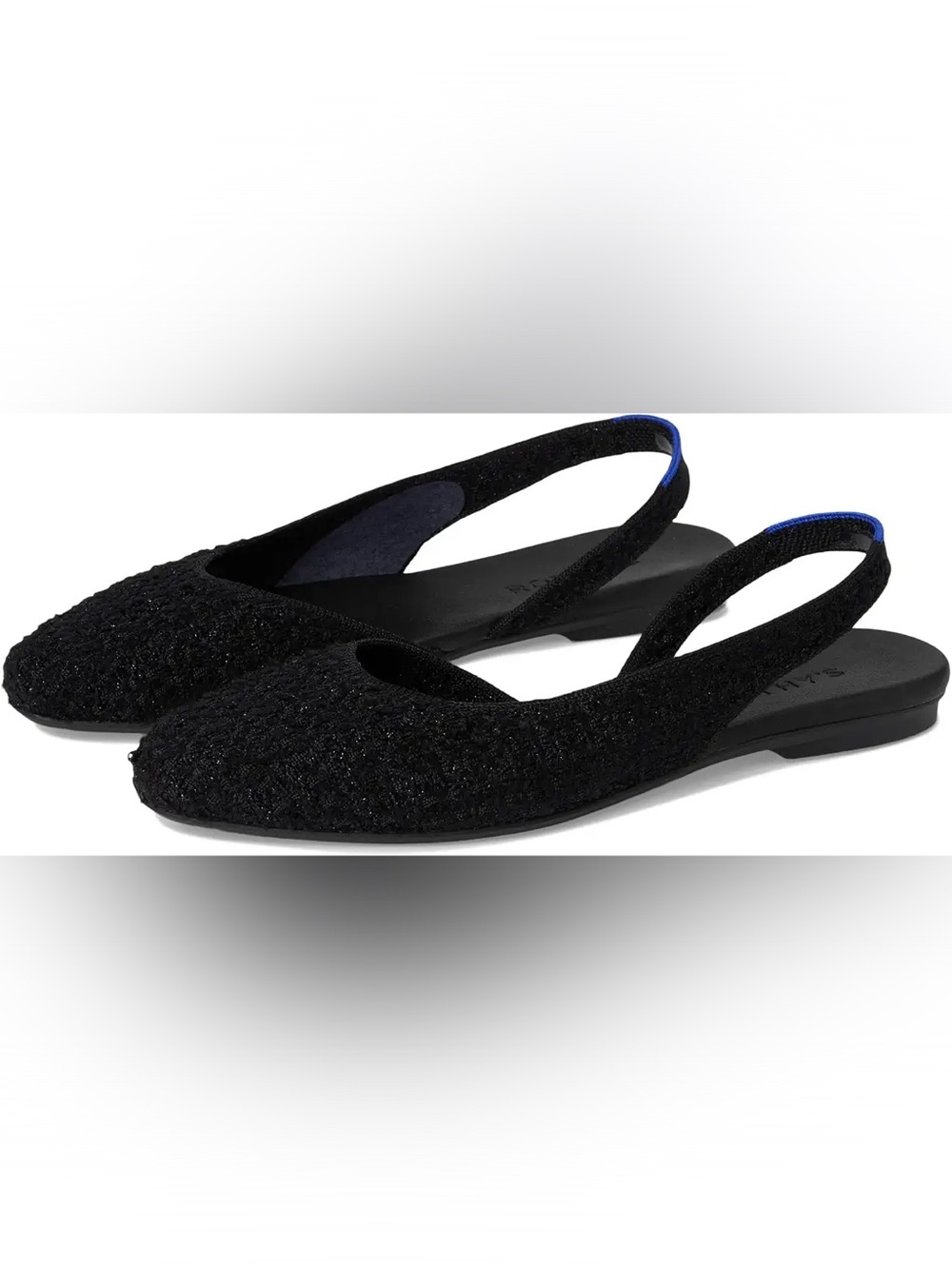 Rothy’s Black Boucle Almond Slingback